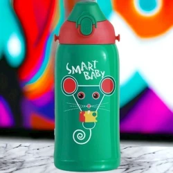 Su qabı Uzspace 2051, paslanmayan polad/tritan, yaşıl, 580 ml, 20x8 sm