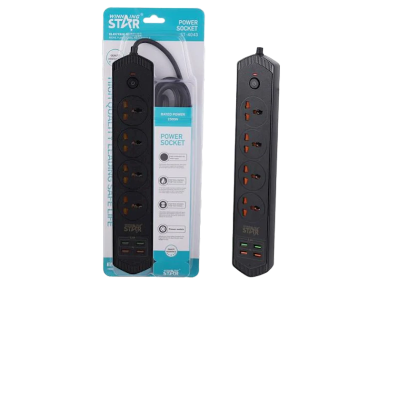 Удлинитель Winning Star CZ-166-ST ST-4043 2 м, 4-розеточный Удлинитель Winning Star CZ-166-ST ST-4043 2 м, 4-розеточный