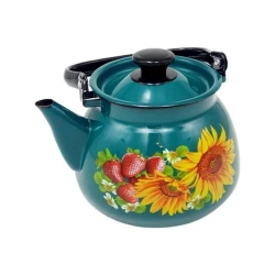 Чайник для кипячения воды Керченская эмаль, 3500 мл, эмалированная сталь, бирюзовый