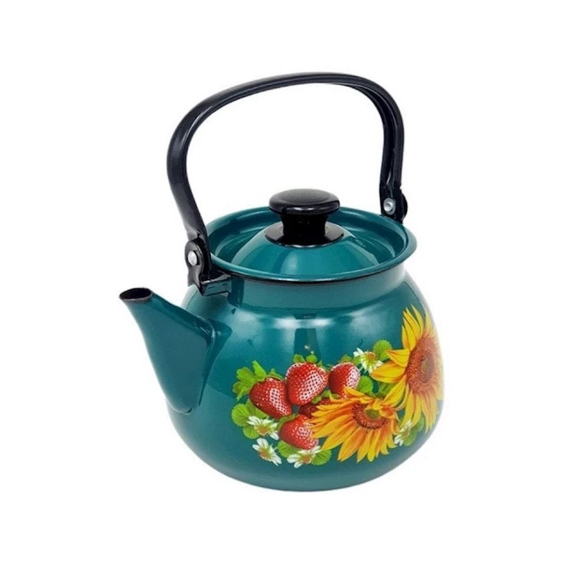 Чайник для кипячения воды Керченская эмаль, 3500 мл, эмалированная сталь, бирюзовый Чайник для кипячения воды Керченская эмаль, 3500 мл, эмалированная сталь, бирюзовый