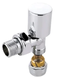 Вентиль для полотенцесушителя KAS 1/2 16 мм крепление, хромированное покрытие