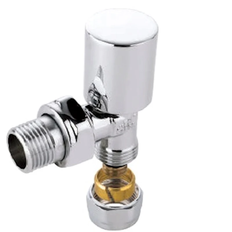 Вентиль для полотенцесушителя KAS 1/2 16 мм крепление, хромированное покрытие