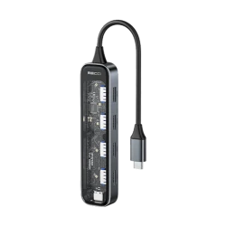 USB хаб Recci RH20 5in1 Grey