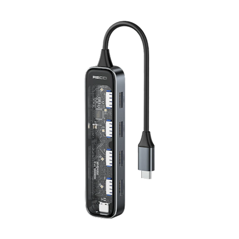 USB хаб Recci RH20 5in1 Grey