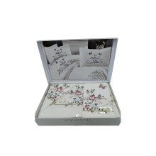 Yataq dəsti NV12 yorğan üzü 200x220 sm, mələfə 240x260 sm, 4 yastıq üzü 50x70 sm, pambıq, ağ