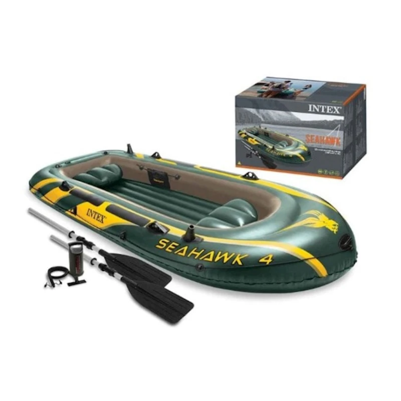 Надувная лодка Intex 68351 Seahawk 4, 351х145х48 см, алюминиевые вёсла 137 см, до 480 кг Надувная лодка Intex 68351 Seahawk 4, 351х145х48 см, алюминиевые вёсла 137 см, до 480 кг