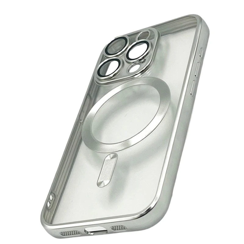 Çexol 888_store_555 MagSafe Apple iPhone 15 Pro üçün Titan/Şəffaf