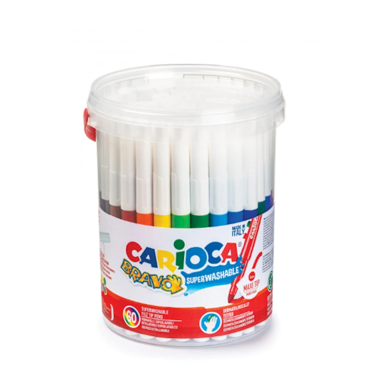 Набор фломастеров Carioca Bravo Bucket, 60 цветов