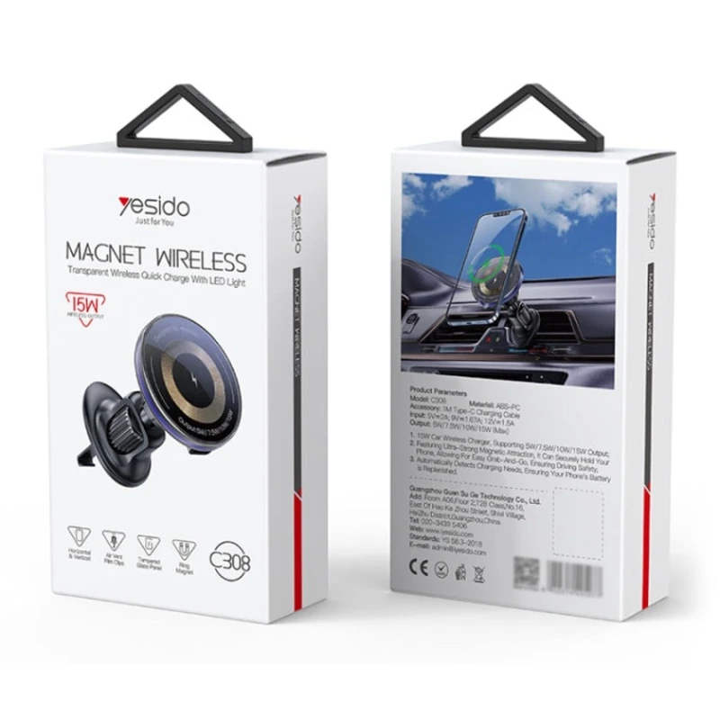 Магнитный автомобильный держатель для телефона Yesido C308 Магнитный автомобильный держатель для телефона Yesido C308