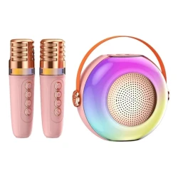 Микрофон-караоке портативная колонка MADEL A6 pink