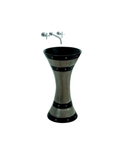 Çanaq Asiano Tulpan Quenny 005 OKH-6389, keramika, boz/qara, 83x45 sm