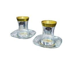 Набор чайный Gallery Home GLR-120, прозрачный/золотистый, 12 предметов, 6 персон