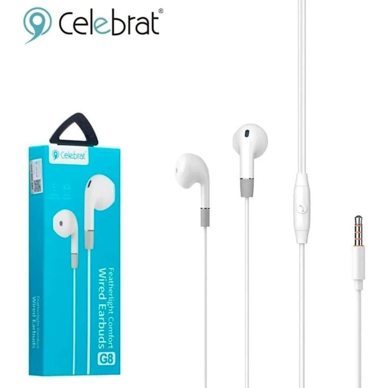 Проводные наушники Celebrat G8 White