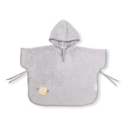 Детское полотенце с капюшоном Funnababy Owlet, хлопок, серое, 40x60 см