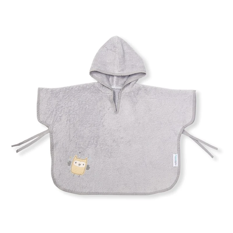 Детское полотенце с капюшоном Funnababy Owlet, хлопок, серое, 40x60 см Детское полотенце с капюшоном Funnababy Owlet, хлопок, серое, 40x60 см