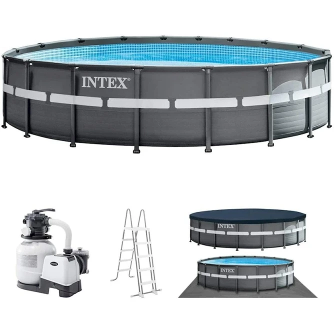 Каркасный бассейн Intex Ultra XTR Frame 26330, 549х132 см, серый
