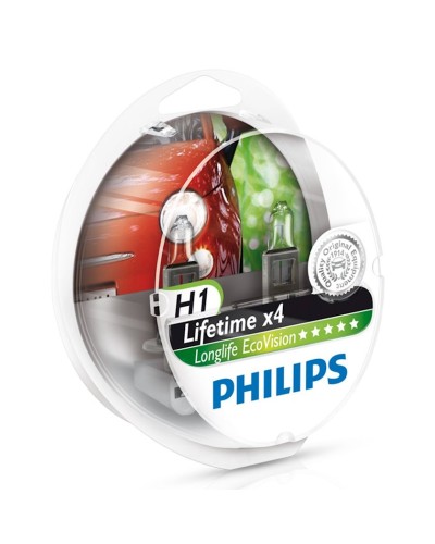 Avtomobil üçün lampa Philips Longlife Eco Vision P-12258LLECOS2 H1 (55) P14.5s 12V, 2 əd