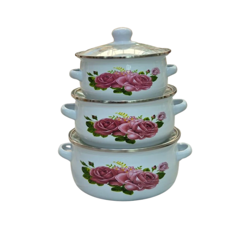 Набор кастрюль CH-0033, белый, 3 шт