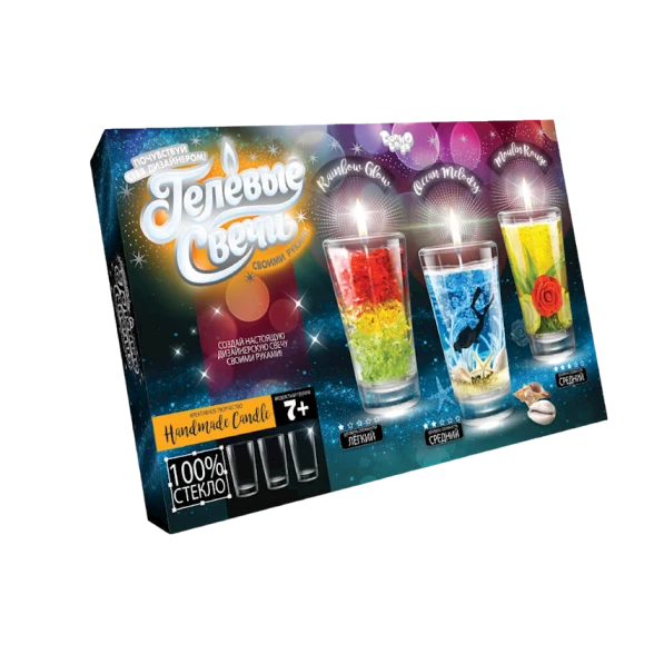 Şam hazırlanması üçün dəst Danko Toys Гелевая Свеча 3-в-1 своими руками, 7+ yaş Şam hazırlanması üçün dəst Danko Toys Гелевая Свеча 3-в-1 своими руками, 7+ yaş