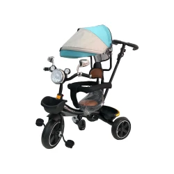 Uşaq üçün üçtəkərli velosiped KM009-1, qara, mavi