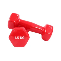 Гантели Haltera, каучуковые, 1.5 кг, красные, 2 шт
