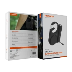 Внешний аккумулятор Porodo Outdoor Power Bank 5000 мАч Retractable Type-C Черный Внешний аккумулятор Porodo Outdoor Power Bank 5000 мАч Retractable Type-C Черный