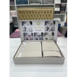 Комплект постельного белья MiraNova FS-585, простыня 170х240 см, пододеяльник 160х220 см, наволочка 50х70 см, односпальный, хлопок, бежевый