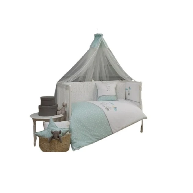 Навес для детской кроватки Funna baby Paris Party, 5 м, тюль, белый/зеленый Навес для детской кроватки Funna baby Paris Party, 5 м, тюль, белый/зеленый