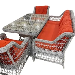 Комплект садовой мебели Evalar ALD_ETD_002, серый/красный