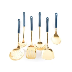 Набор для кухни Hom-me, 6 шт, 7х7х40 см, нержавеющая сталь, золотистый/синий