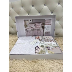 Комплект постельного белья MiraNova LQ-055, пододеяльник 200×230 см, простыня 245×250 см, наволочки 50×70 см, евро, сатин, разноцветный