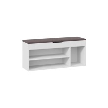 Ayaqqabı üçün tumba Art Mebel 10, laminat, ağ, 60x110x35 sm