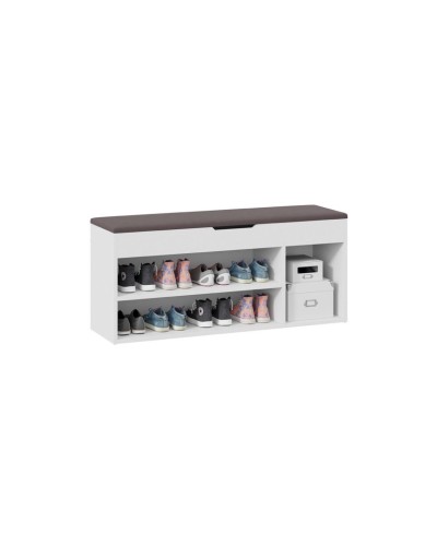 Ayaqqabı üçün tumba Art Mebel 10, laminat, ağ, 60x110x35 sm
