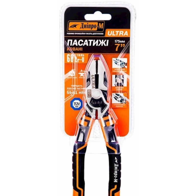 Пассатижи Dnipro-M 76833000 Ultra CRV, 175 мм Пассатижи Dnipro-M 76833000 Ultra CRV, 175 мм