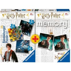Başsındıran ilə pazllar dəsti Ravensburger Memory + Puzzle Harry Potter, 25/36/49 hissə
