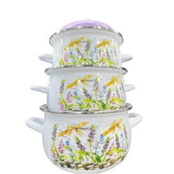 Набор кастрюль ZTW-QZ25, 18/20/22 см, эмаль, белый Набор кастрюль ZTW-QZ25, 18/20/22 см, эмаль, белый