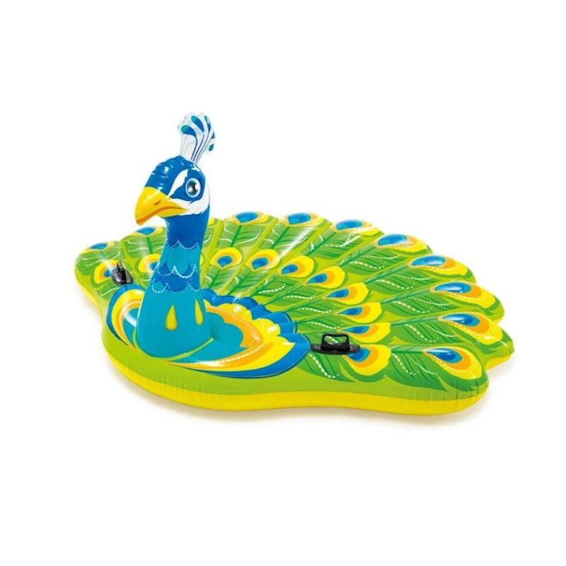 Надувной плотик-павлин Intex 57250, 193х163х94 см, зеленый