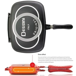 Сковорода двухсторонняя Dessini Dp-32001RAX, алюминий, черный, 32 см