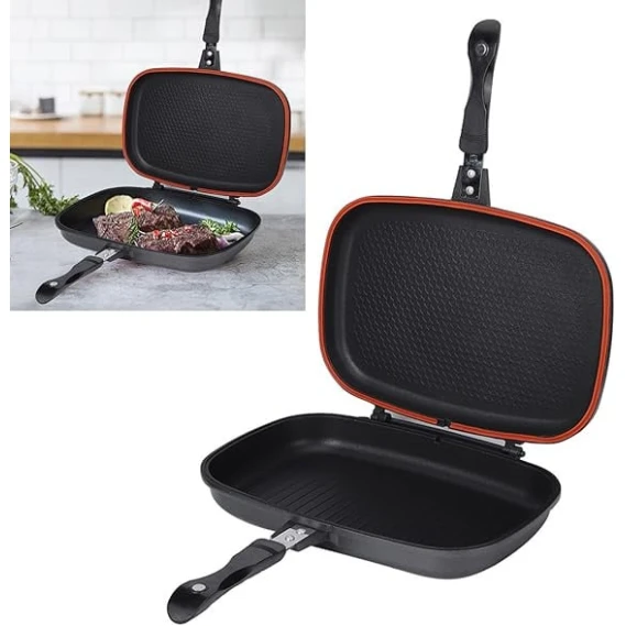 İkitərəfli tava Dessini Dp-32001RAX, alüminium, qara, 32 sm