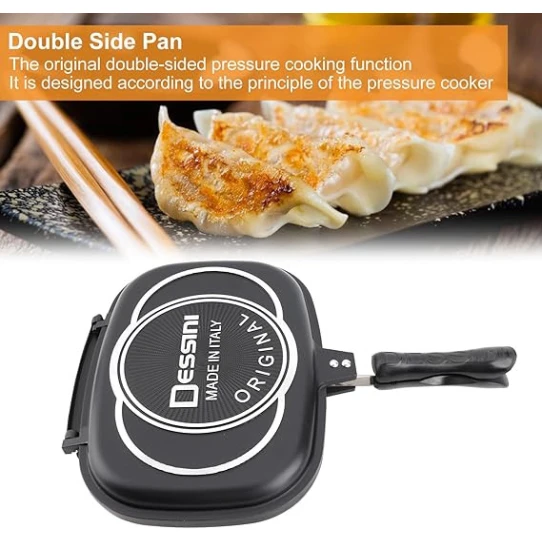 İkitərəfli tava Dessini Dp-32001RAX, alüminium, qara, 32 sm