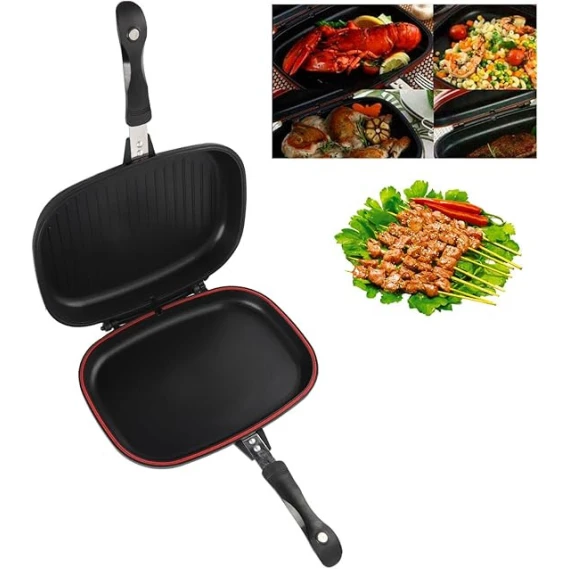 İkitərəfli tava Dessini Dp-32001RAX, alüminium, qara, 32 sm