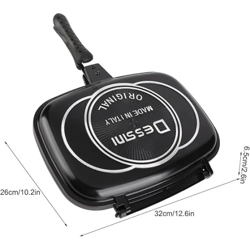 İkitərəfli tava Dessini Dp-32001RAX, alüminium, qara, 32 sm
