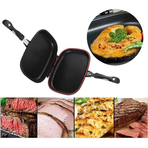 İkitərəfli tava Dessini Dp-32001RAX, alüminium, qara, 32 sm