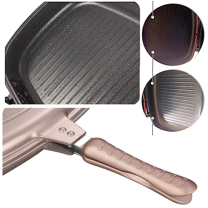 İkitərəfli tava Dessini Dp-32001RAX, alüminium, qara, 32 sm