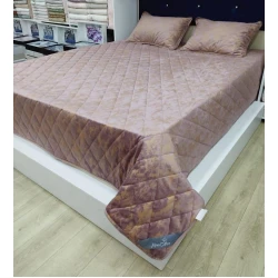 Dəst Miss Cotton 0000605, örtük 160х220 sm, yastıq üzü 50х70 sm, bir yarım, velür, çəhrayı