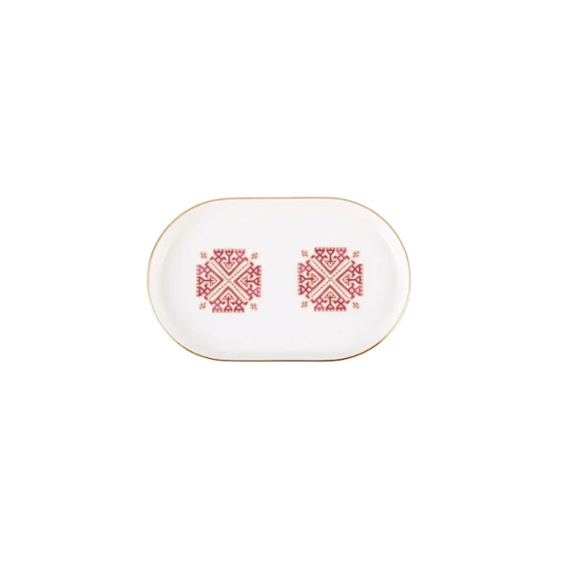 Boşqab Porland Arabesque Desen6, 18 sm, farfor, ağ