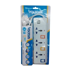 Удлинитель VOLTAM VP-25 1.5 м, 3-розеточный