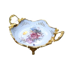 Фруктовница 30x25x12 см, керамика, золотистый