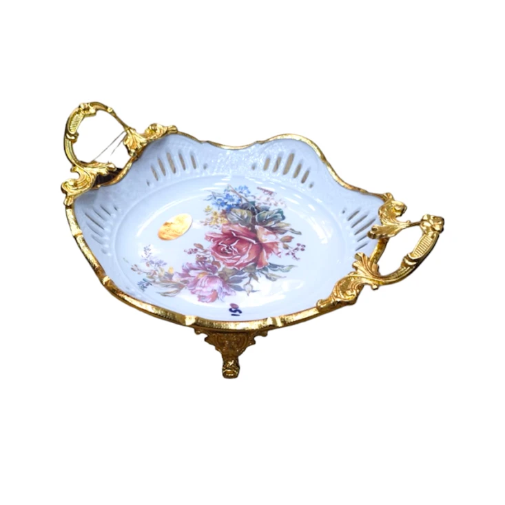 Meyvə qabı 30x25x12 sm, keramika, qızılı