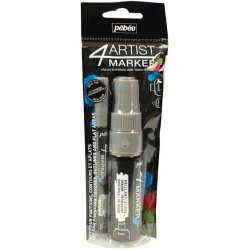 Набор маркеров Pebeo 4Artist Duo, 2 шт, 2 мм, 8 мм, Silver